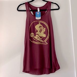 NWT FSU official Bella Canvas racerback tank w/ logo | garnet/gold | size medium